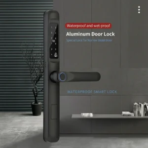 Waterproof Aluminum Smart Door Lock with Fingerprint & Card Access